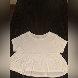 Kids White Peplum Top